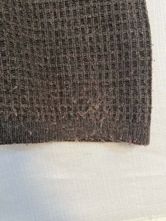 Vintage Abercrombie & Fitch Brown Waffle Knit Lambswool Blend Raglan Sweater XL - Picture 7 of 7